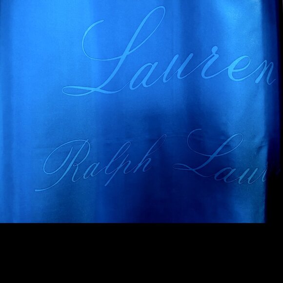 Ralph Lauren 2-Scarf Silk Set: Royal Blue + Champagne | 42” Square | New - Picture 7 of 10